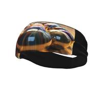 Fashionable sports decorative sweatband QQOUPP Bowling Balls Printed moisture wicking elastic suitable for cycling yoga running