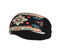 Fashionable sports decorative sweatband QQOUPP Indian nation embroidery Printed moisture wicking elastic suitable for cycling yoga running