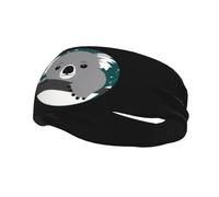 Fashionable sports decorative sweatband QQOUPP Koala sleeping on the planet Printed moisture wicking elastic suitable for cycling yoga running