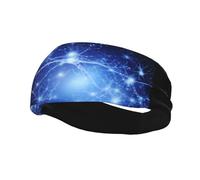 Fashionable sports decorative sweatband QQOUPP Neuron Cells Printed moisture wicking elastic suitable for cycling yoga running