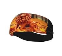 Fashionable sports decorative sweatband QQOUPP Origami Lion Printed moisture wicking elastic suitable for cycling yoga running