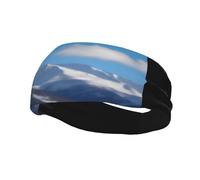 Fashionable sports decorative sweatband QQOUPP Snowy Mountains of B Printed moisture wicking elastic suitable for cycling yoga running