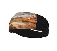 Fashionable sports decorative sweatband QQOUPP Utah desert wonders Printed moisture wicking elastic suitable for cycling yoga running