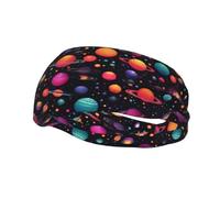 Fashionable sports decorative sweatband QQOUPP Wonderful Universe Printed moisture wicking elastic suitable for cycling yoga running