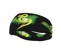 Fashionable sports decorative sweatband WHJSSF Coconut Tree and Snake Pattern moisture wicking elastic suitable for cycling yoga running