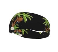 Fashionable sports decorative sweatband WHJSSF Coconuts falling from coconut trees Pattern moisture wicking elastic suitable for cycling yoga running