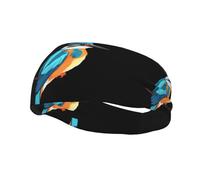 Fashionable sports decorative sweatband WHJSSF Colorful Kingfisher Picture moisture wicking elastic suitable for cycling yoga running