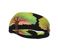 Fashionable sports decorative sweatband WHJSSF Colorful tree shadows Printing moisture wicking elastic suitable for cycling yoga running