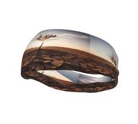 Fashionable sports decorative sweatband WHJSSF Dead tree in the desert Pattern moisture wicking elastic suitable for cycling yoga running