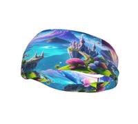Fashionable sports decorative sweatband WHJSSF Fantasy Paradise Space Picture moisture wicking elastic suitable for cycling yoga running