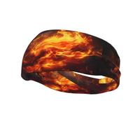 Fashionable sports decorative sweatband WHJSSF Flames burning Pattern moisture wicking elastic suitable for cycling yoga running
