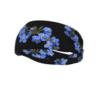 Fashionable sports decorative sweatband WHJSSF Forget-me-not Pattern moisture wicking elastic suitable for cycling yoga running