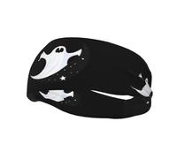 Fashionable sports decorative sweatband WHJSSF Ghost on the Moon Printing moisture wicking elastic suitable for cycling yoga running