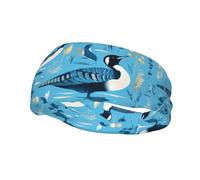 Fashionable sports decorative sweatband WHJSSF loon birds Pattern moisture wicking elastic suitable for cycling yoga running