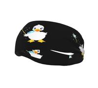Fashionable sports decorative sweatband WHJSSF Magic little white duck Pattern moisture wicking elastic suitable for cycling yoga running