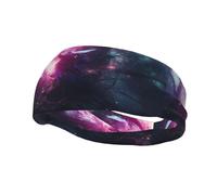 Fashionable sports decorative sweatband WHJSSF Purple Flame Phoenix Pattern moisture wicking elastic suitable for cycling yoga running