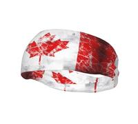 Fashionable sports decorative sweatband WHJSSF Retro Canada Flag Printing moisture wicking elastic suitable for cycling yoga running