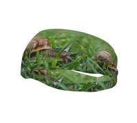 Fashionable sports decorative sweatband WHJSSF Snail crawling on the grass Pattern moisture wicking elastic suitable for cycling yoga running