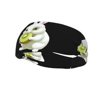 Fashionable sports decorative sweatband WHJSSF White Rabbit Eating Kiwi Fruit Picture moisture wicking elastic suitable for cycling yoga running