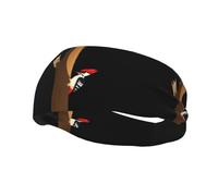Fashionable sports decorative sweatband WHJSSF Woodpecker attacking a tree trunk Printing moisture wicking elastic suitable for cycling yoga running
