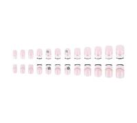 Fashionable Square Green Shamrock Full Covers False French Tip Stick On For Celebrations Festival Nail Decorations