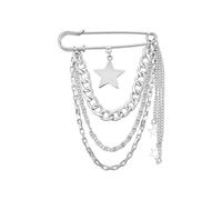 Fashionable Star Chain Brooch For Showing Personal Charm Trendy Chain Shaped Pin Adornment Women's Collar Brooch Jewelry Star Lapel Pin