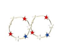Fashionable Star Geometry Ear Hoops Corrosions Resistant Alloy Jewelry Easy Maintenance Elegant Styles Versatile Styles Ear Hoops