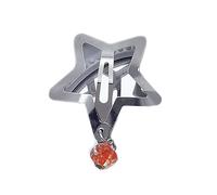 Fashionable Star Hair Clip with Heart Bead Pendant - Elegant Shiny Metal Barrettes for Women, Perfect for Daily Use, Parties, Weddings | Durable Non-Slip Clamp, Trendy Hair Accessories for Girls