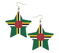 Fashionable star leather earrings, perfect for holiday party decorations or gifts.Flag of the Commonwealth of Dominica White, One Size, Polyvinyl Chloride Copper Silver, No Gemstone