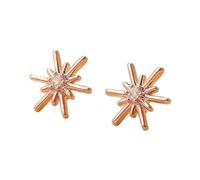 Fashionable Stud Earrings Star Stud Earrings for Women Rhinestone Minimalist Sparkling Ear Studs Chic Daily Wear Jewelry Elegant Star Design Trendy Gift for Her Rose Gold