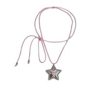 Fashionable Stylish Five Point Star Necklace Featuring Sturdy Nylon Chain And Polished Alloy Pendant Casual Wear Alloy Star Jewelry