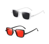 Fashionable Sunglasses PC Summer for Men Boys Outdoor Lightweight Red | Creative Beach Shades, Party Dress up Decoration, Small Square Frame, Fashion Design, Ocean Lens