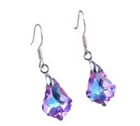 Fashionable sweet OL simple maple leaf crystal personalized earrings