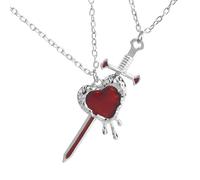 Fashionable Swords Heart Pendant Necklace Valentines Day Jewelry Stylish Representing Resilient Love Accessory Stylish Daily Wear Necklace