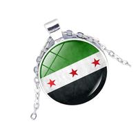 Fashionable Syrian Flags Necklace Beautiful Syria Map Pendant Necklace Accessory As A Thoughtful Friend Neck Jewelry