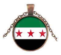 Fashionable Syrian Flags Pendant Necklace Representing Cultural And National Prides With Long Time Use Stylish Outfits Special Occasion Jewelry