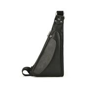 Fashionable Thin PU Carrier Bag Secure Zipper Pockets Ideal for City Walk Short Trips Compact Rudiments Holder, Black, Mass Beauty