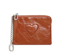 Fashionable Tiny PU Leather Change Purse with Coin Pocket and Secure Zippers Perfect for Travel and Daily Use Slots Purse Carry Secure Coin Leather PU with Pattern Storage Holder Closure Heart Compact