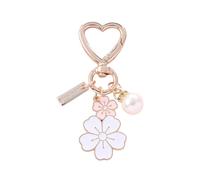 Fashionable Two Tone Flower Letter Pearls Holder Pendant Perfect Accessory for Bags, Earphone Cases, and Keys Fashionable