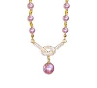 Fashionable Two Tone Simulated Pearls Necklace With Adjustable Clasp Elegant Jewelry For Parties Dinner Dates Wedding Jewelry For Women