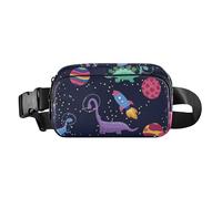 Fashionable Waist Bag Fanny Pack for Women Men Teens Small Chest Belt Bum Bag with Adjustable Strap for Cycling Hiking Gym Dino Space Pattern Cute Dragon