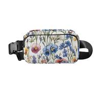 Fashionable Waist Bag Fanny Pack Women Men Spring Cute Floral Colorful Rustic Large Capacity Cross Body Bag Belt Pack with Adjustable Strap for Cycling Hiking Gym, spring cute floral colorful