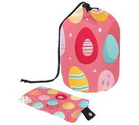 Fashionable Waterproof Barrel Makeup Bag for Women, Spacious Enough to Fit All Your Beauty Must-Haves, Easter Eggs Pink