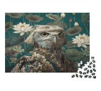 Fashionable Wild Owl Puzzle 1000pcs (75x50cm) Erwachsene White Lotus Aesthetics Puzzle,Home Decor