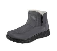 Fashionable winter ankle boots with fleece lining as comfortable snow boots for casual everyday outfits in the cold season, gray, 8.5 UK