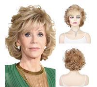 Fashionable Woman Blonde Short Curly Hair Fluffy Temperament Chemical Fiber Wig Head Cover
