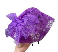 Fashionable Women's Lace Headpiece With Bows Comfortable Headband Stylish Hair Accessory For Wedding Guest Headgear