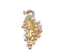 Fashionable Women's Rhinestones Peacocks Brooch Pin Featuring Elegant Pearls Great For Enhancing Any Stylish Outfits Evening Party Accessory
