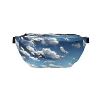 FashionableBlue Sky and White Clouds Running Waist Bag, Light and Comfortable, Suitable for Travel, Shopping, Cycling and Fitness