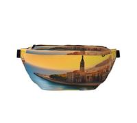 FashionableSunset in Barcelona Running Waist Bag, Light and Comfortable, Suitable for Travel, Shopping, Cycling and Fitness